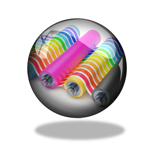 Coloured roller process - metaphor for Kanban