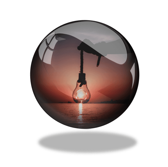 Bulb held over water and a metaphor for gaining new insights from problem sharing