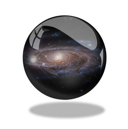 Leading by Adventure - Glass orb containing Rubin's galaxy