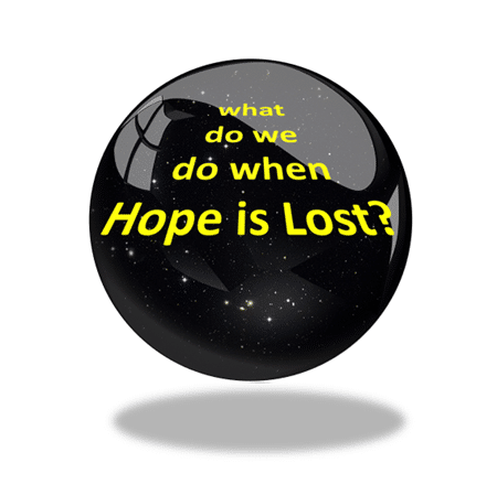 Starfield overlaid with the words 'What do we do when hope is lost' - Adventurous Visions